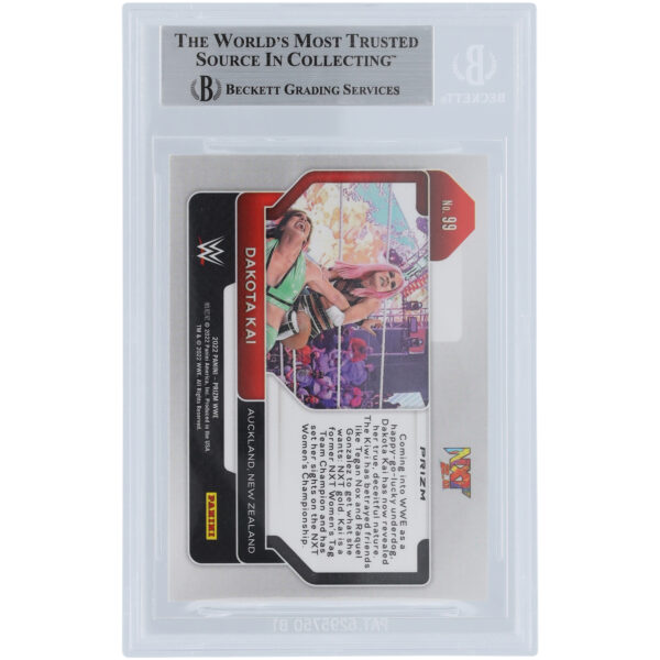 Dakota Kai WWE Autographed 2022 Panini Prizm Green Prizm #99 Beckett Fanatics Witnessed Authenticated Card - Image 6