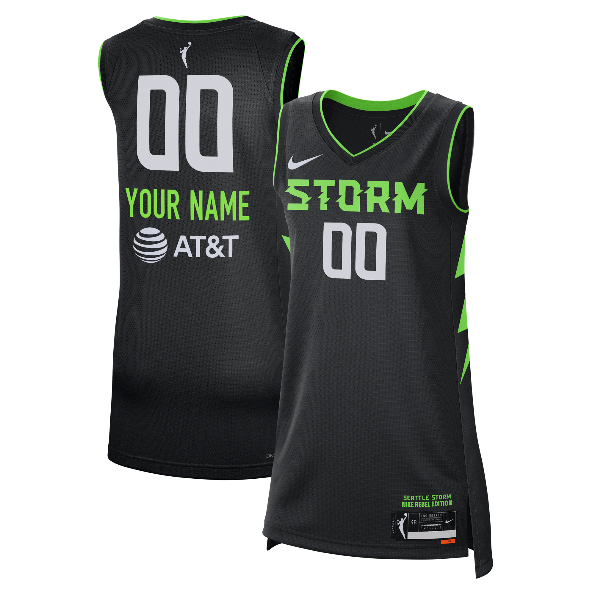 Unisex Nike Black Seattle Storm 2024 Rebel Edition Custom Jersey