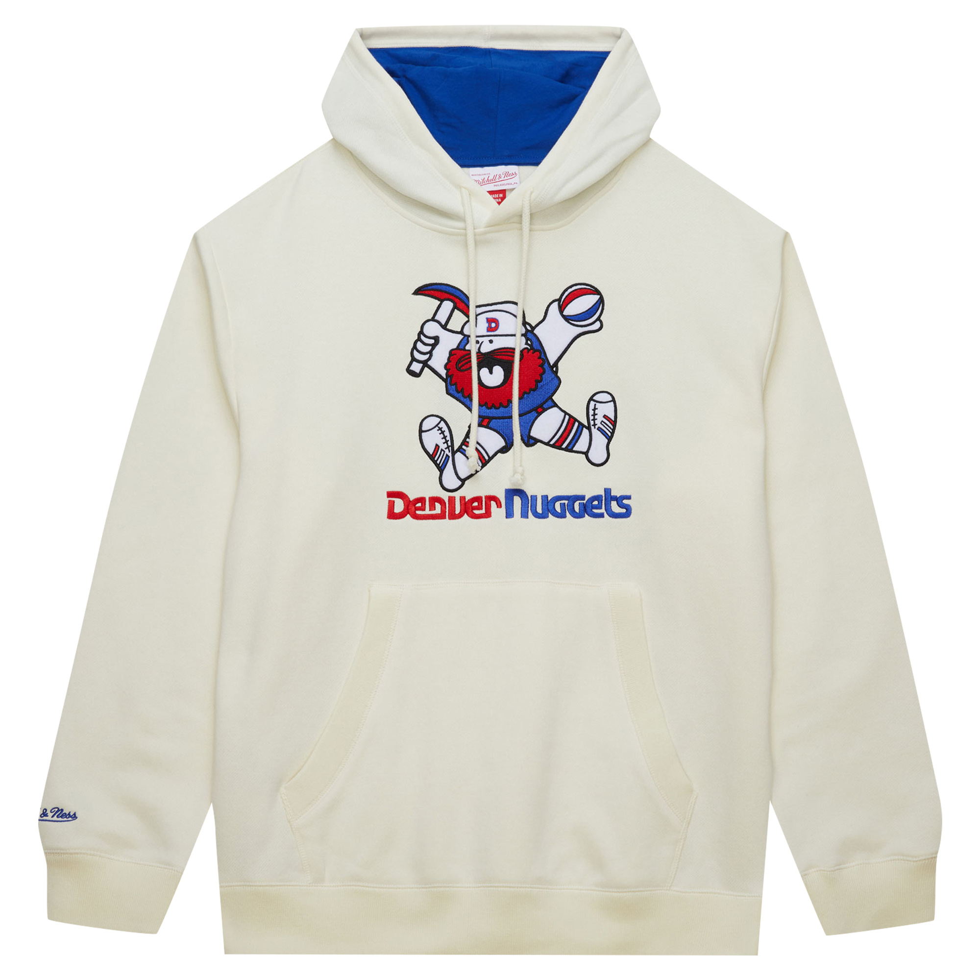 Men's Mitchell & Ness Cream Denver Nuggets Hardwood Classics Vintage Pullover Hoodie - Image 6