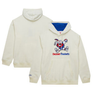 Men's Mitchell & Ness Cream Denver Nuggets Hardwood Classics Vintage Pullover Hoodie