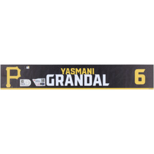 Yasmani Grandal Pittsburgh Pirates Player-Issued #6 Black Nameplate from 2024 MLB Spring Training