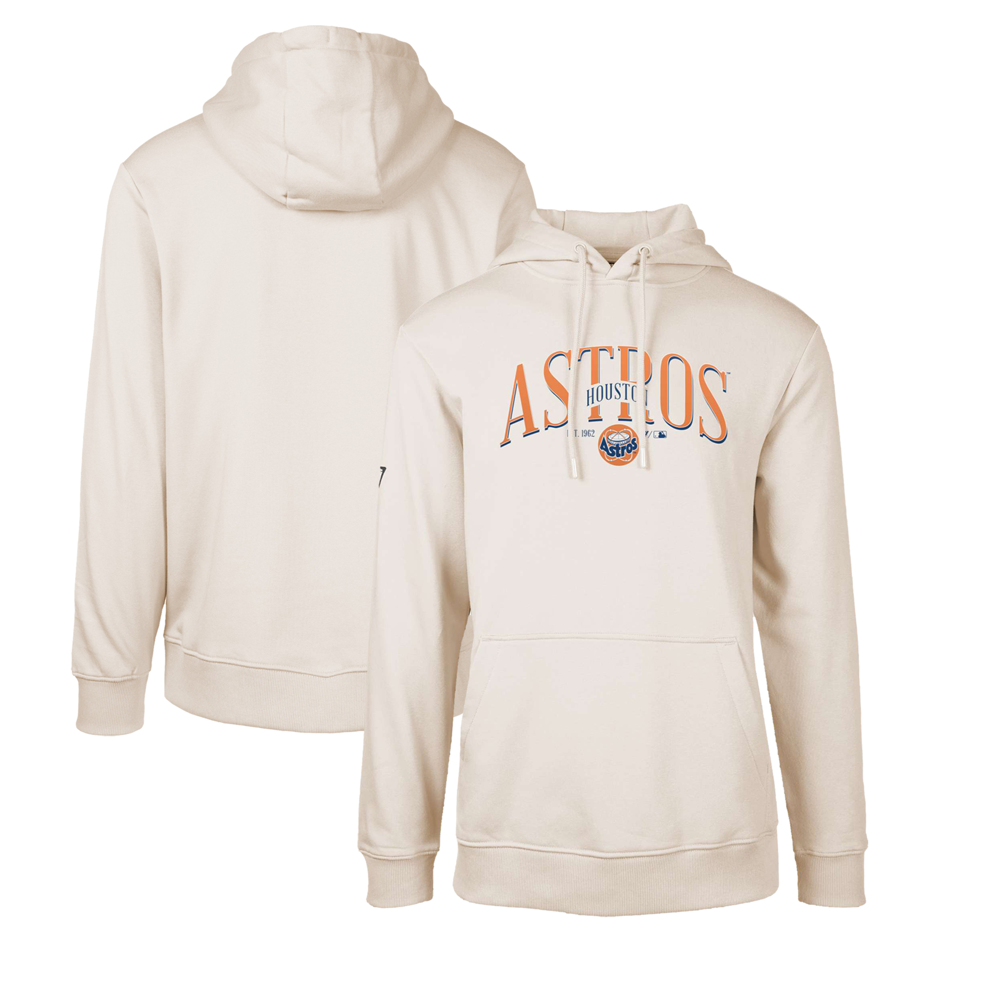 Men's Levelwear Khaki Houston Astros Cooperstown Collection Podium Retro Spellout Pullover Hoodie - Image 5