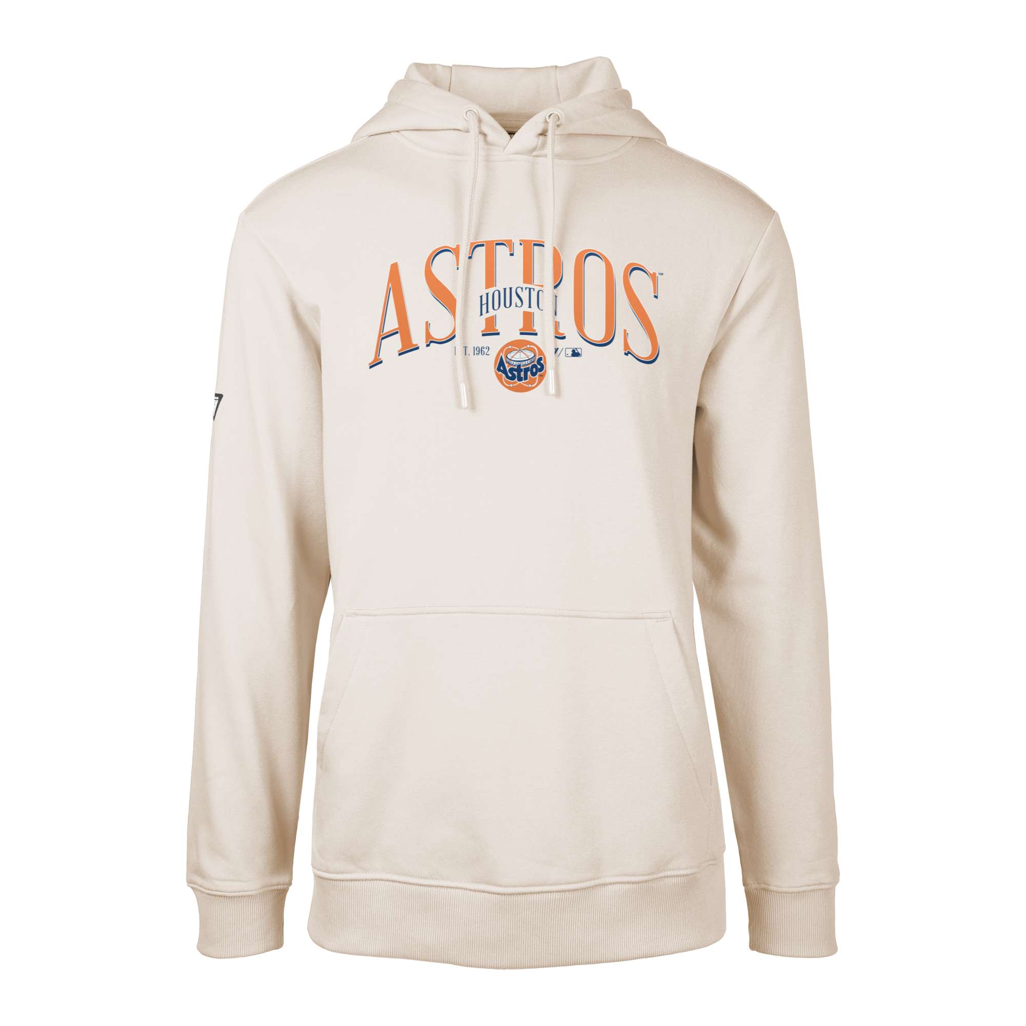 Men's Levelwear Khaki Houston Astros Cooperstown Collection Podium Retro Spellout Pullover Hoodie - Image 3