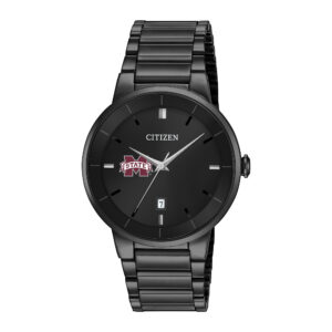 Men's Citizen Watch Mississippi State Bulldogs Black Dial Stainless Steel Watch