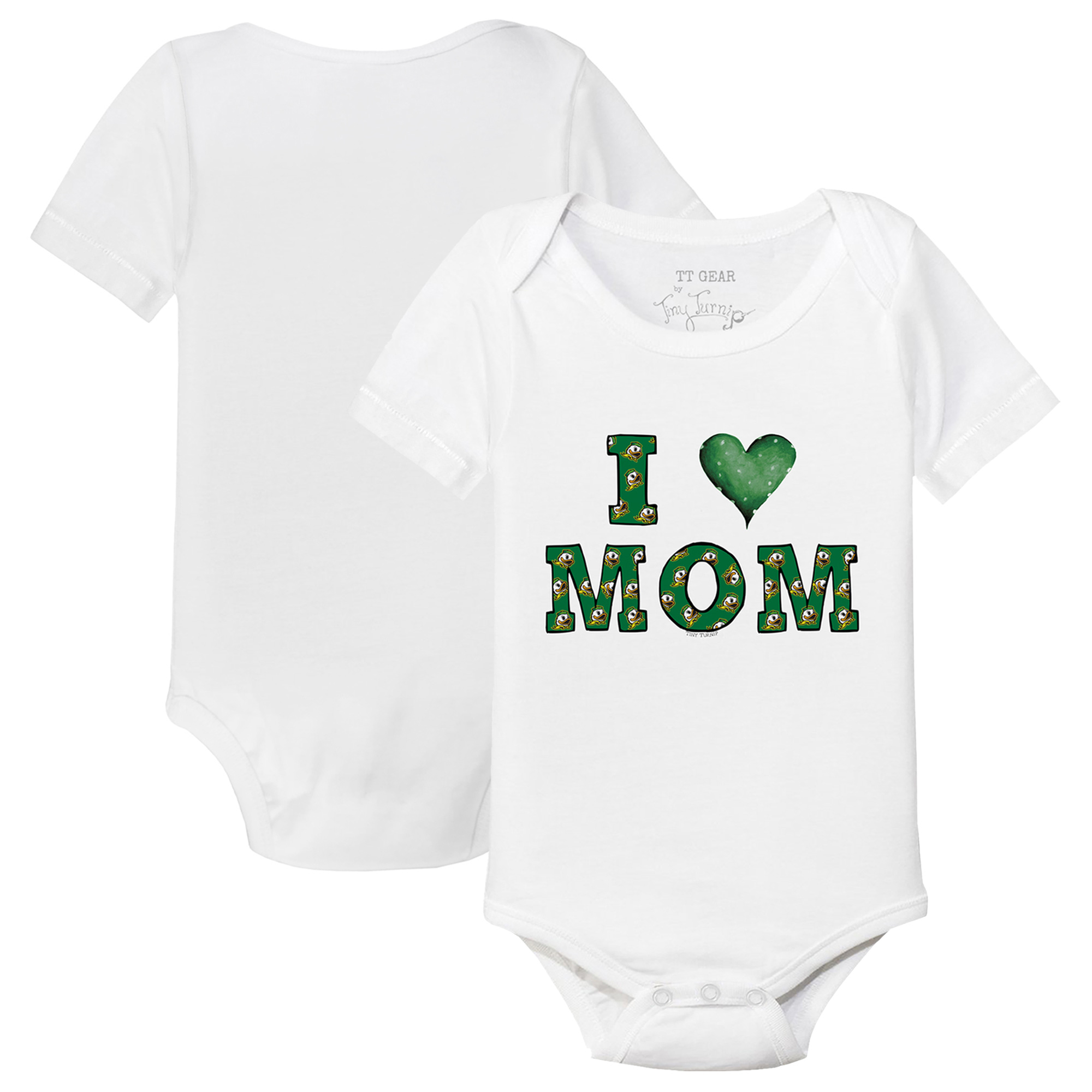 Infant Tiny Turnip White Oregon Ducks Mom Bodysuit