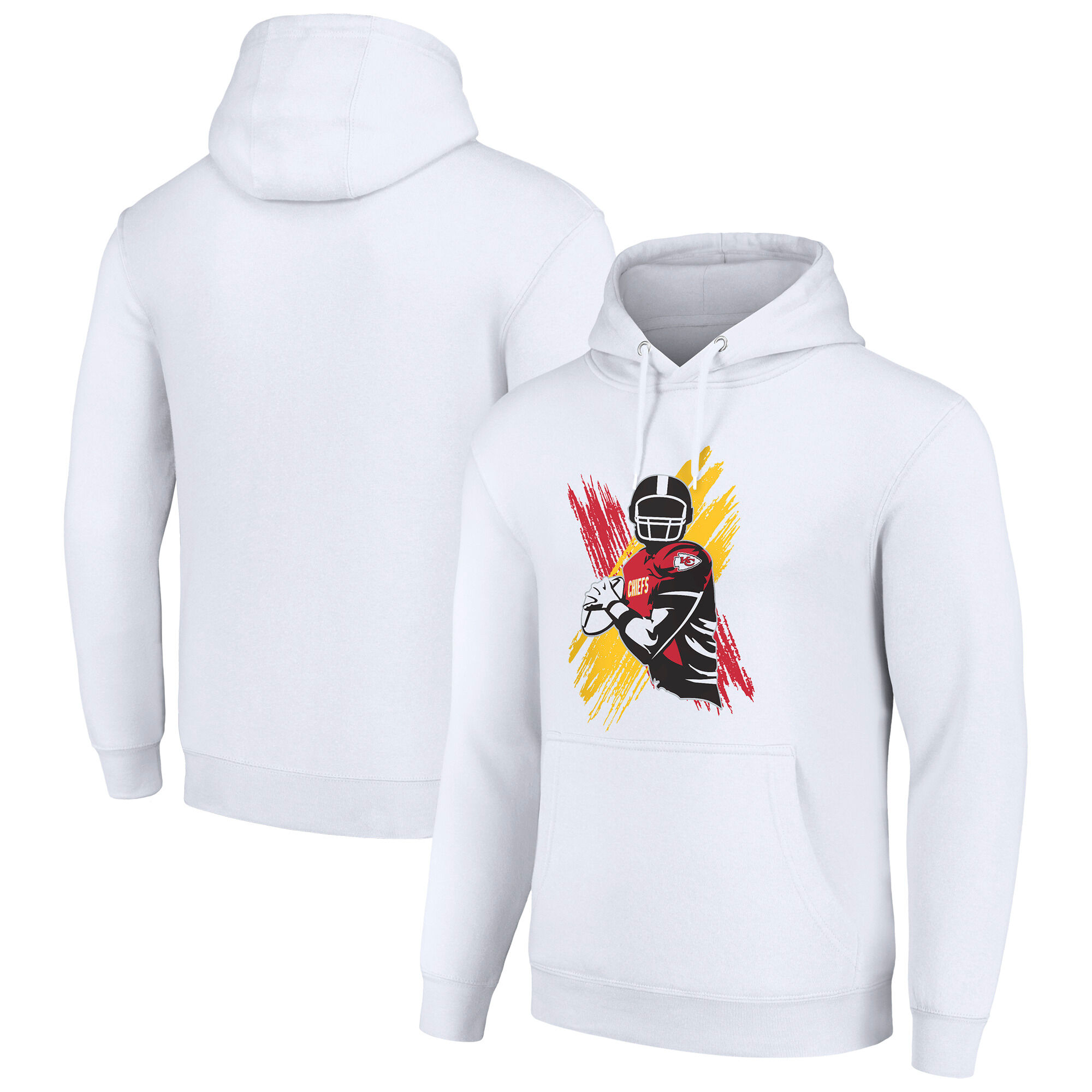 Men's Starter White Kansas City Chiefs Player X Fleece Pullover Hoodie - Image 2