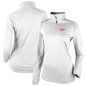 Women's Columbia White Minnesota Twins Cooperstown Collection Shotgun 2.0 Omni-Wick Quarter-Zip Top