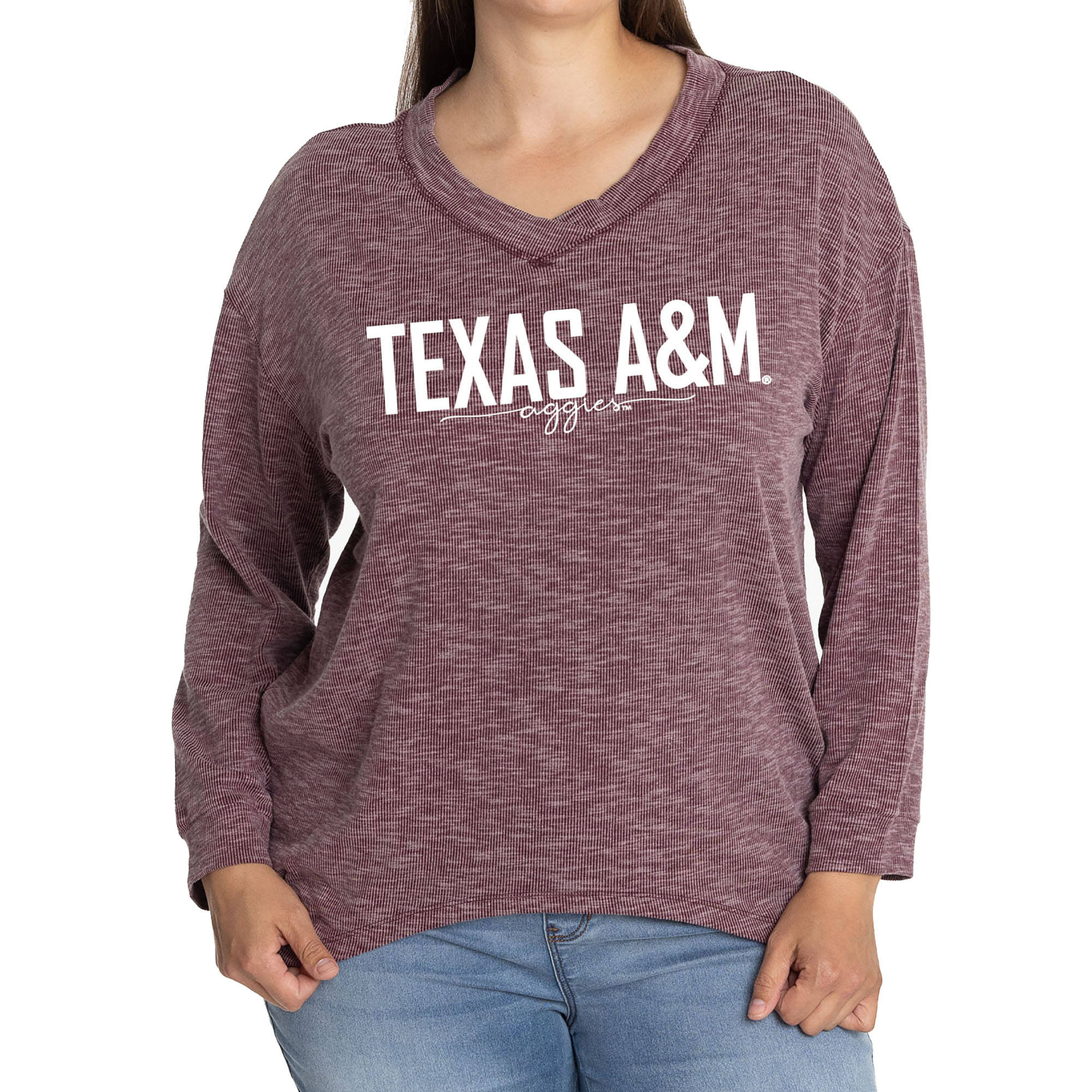 Women's Maroon Texas A&M Aggies Bailey V-Neck Tri-Blend Tunic - Image 4