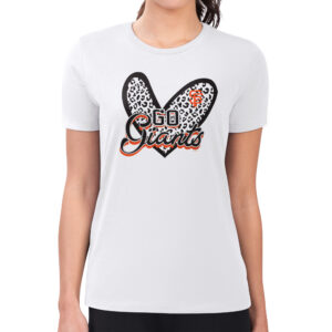 Women's G-III 4Her by Carl Banks White San Francisco Giants Leopard Heart Fitted T-Shirt