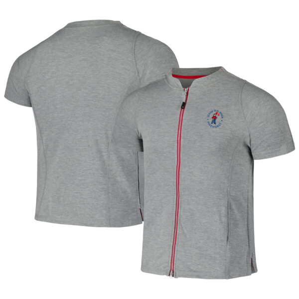 Men's 2024 U.S. Open Reboundwear Gray Clay Tri-Blend Adaptive Full-Zip Top
