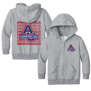 Toddler Chad & Jake Heather Gray American University Eagles Retro Full-Zip Hoodie Sweatshirt
