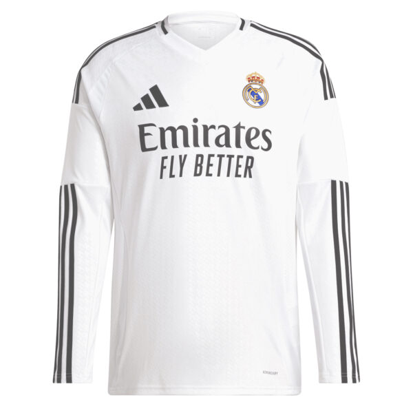 Men's adidas  Kylian Mbappé White Real Madrid 2024/25 Home Replica Long Sleeve Player Jersey - Image 7