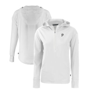 Women's Cutter & Buck White Pittsburgh Pirates Daybreak Eco Recycled Half-Zip Hoodie