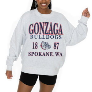 Women's Gameday Couture Ash Gonzaga Bulldogs Premium Fleece Pullover Sweatshirt