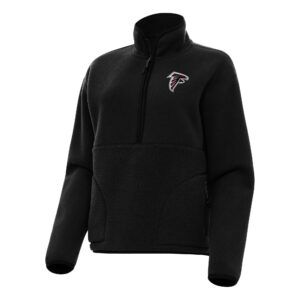 Women's Antigua  Black Atlanta Falcons Figure Half-Zip Sweatshirt