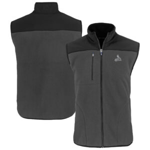 Men's Cutter & Buck Gray/Black St. Louis Cardinals Cascade Eco Fleece Full-Zip Vest