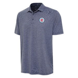 Men's Antigua Heather Navy Chicago Fire Scheme Polo