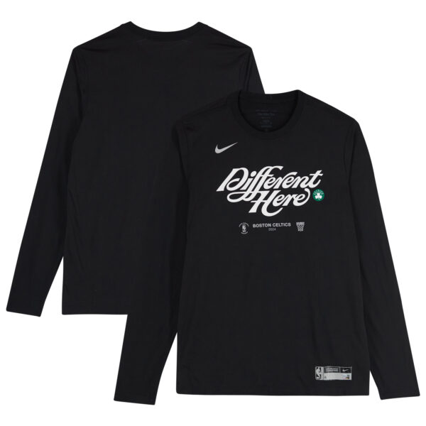 Boston Celtics Team-Issued Black Long Sleeve T-Shirt from the 2024 NBA Playoffs