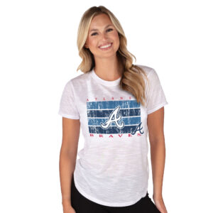 Women's Concepts Sport White Atlanta Braves Infuse Knit T-Shirt