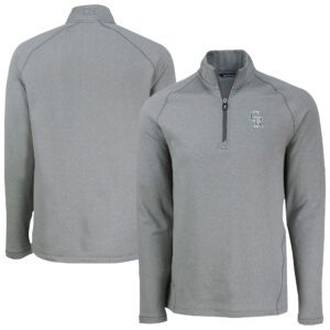 Men's Cutter & Buck Heather Gray Colorado Rockies Peshastin Eco Fleece Recycled Raglan Quarter-Zip Top