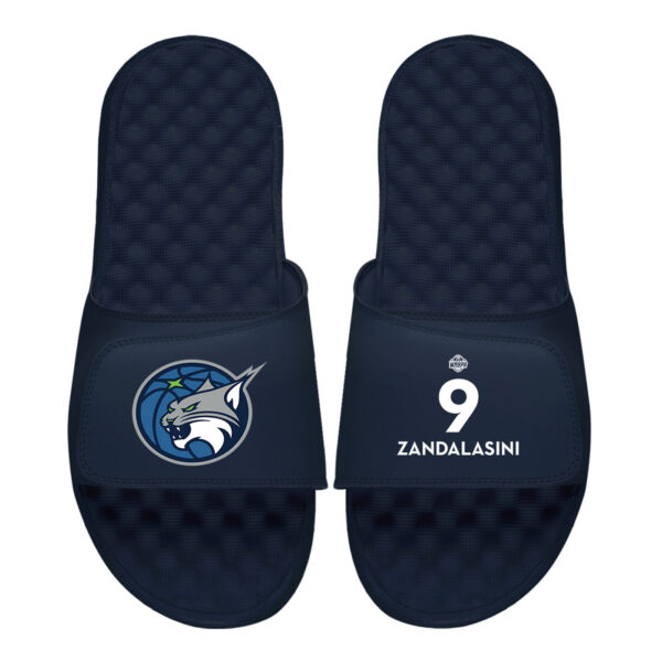 Youth ISlide Cecilia Zandalasini Navy Minnesota Lynx Logo Split Slide Sandals