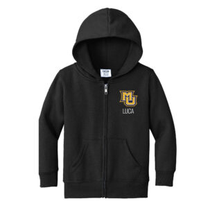Toddler Chad & Jake  Black Marquette Golden Eagles Personalized Full-Zip Hoodie