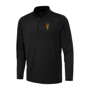 Men's Antigua Black Arizona State Sun Devils Reprocess Quarter-Zip Top