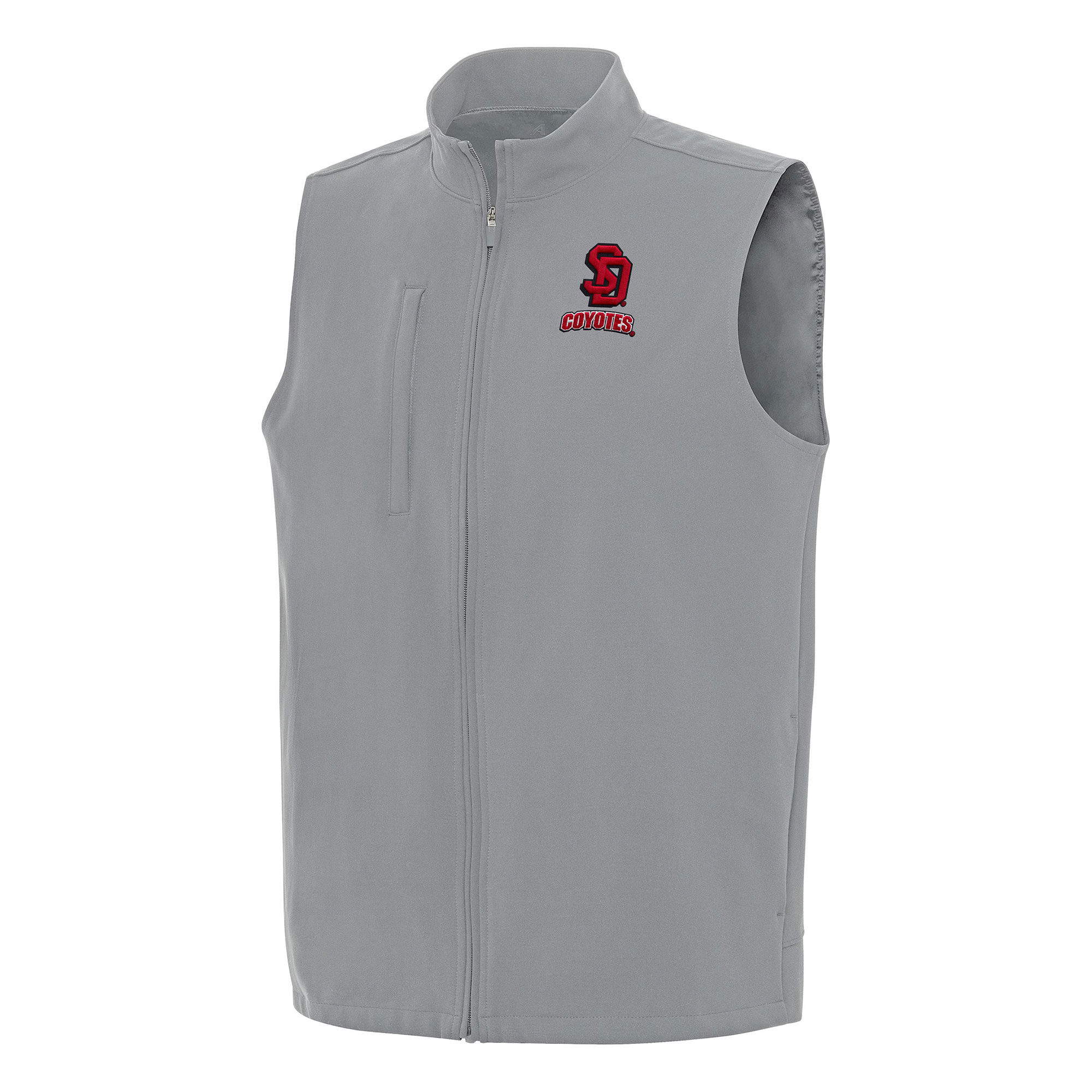 Men's Antigua Gray South Dakota Coyotes Regard Full-Zip Vest