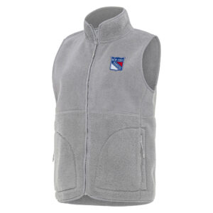 Women's Antigua  Gray New York Rangers Nostalgic Full-Zip Vest