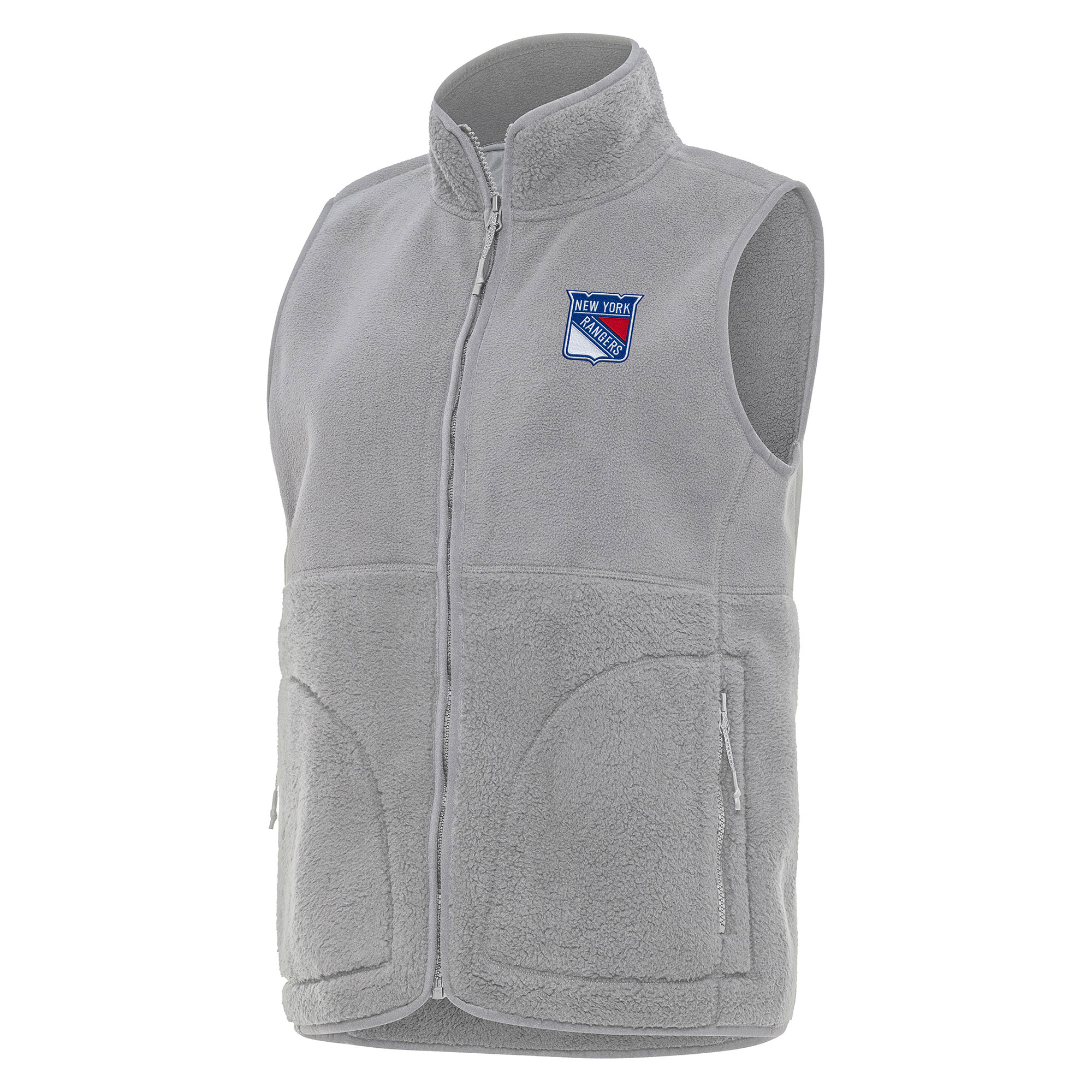 Women's Antigua Gray New York Rangers Nostalgic Full-Zip Vest