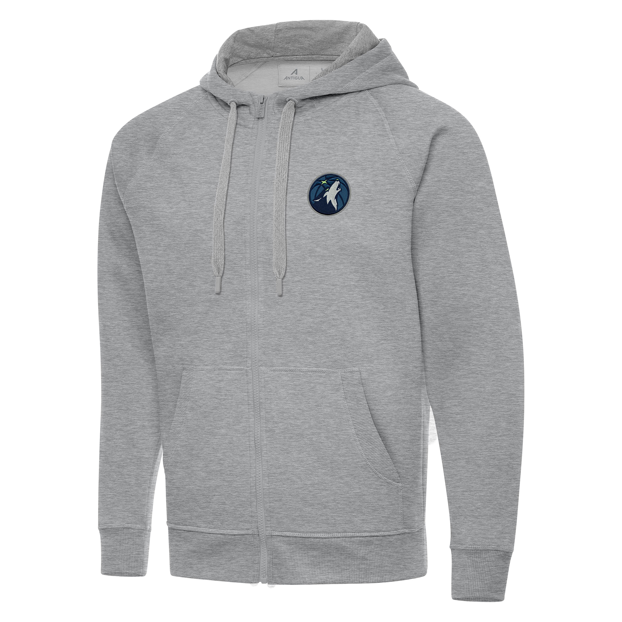 Men's Antigua Heather Gray Minnesota Timberwolves Big & Tall Victory Full-Zip Hoodie Jacket
