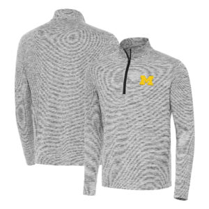 Men's Antigua Black Michigan Wolverines Cause Quarter-Zip Top