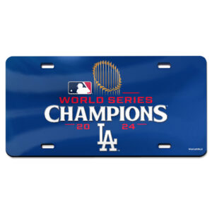 WinCraft Los Angeles Dodgers 2024 World Series Champions Laser-Cut Acrylic License Plate