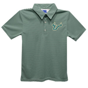 Toddler Vive La Fete Green South Florida Bulls Pencil Stripe Polo
