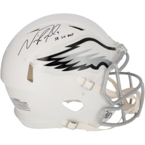 Nick Foles Philadelphia Eagles Autographed Riddell Flat White Alternate Revolution Speed Authentic Helmet with "SB LII MVP" Inscription