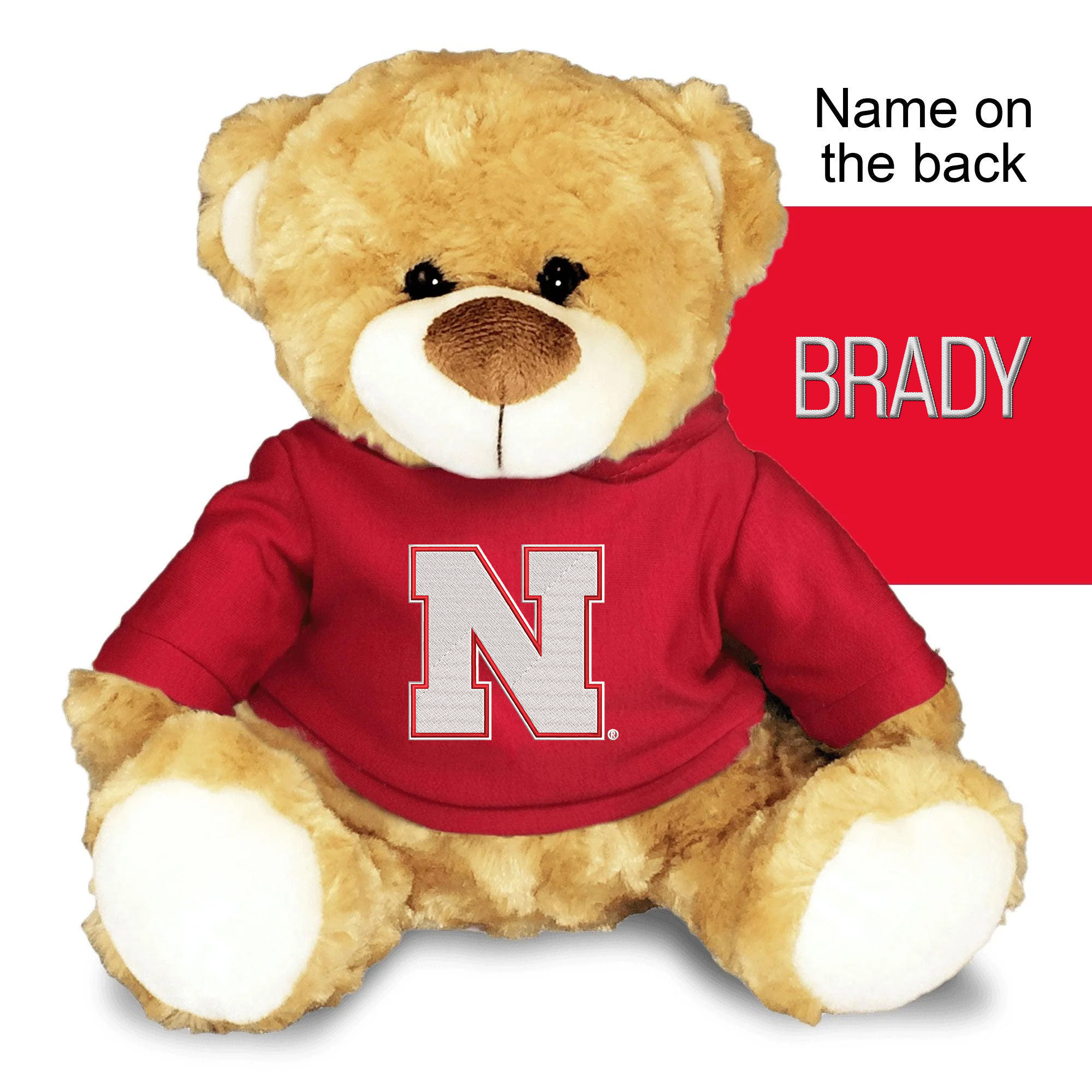 Chad & Jake Scarlet Nebraska Huskers Personalized 10'' Plush Bear