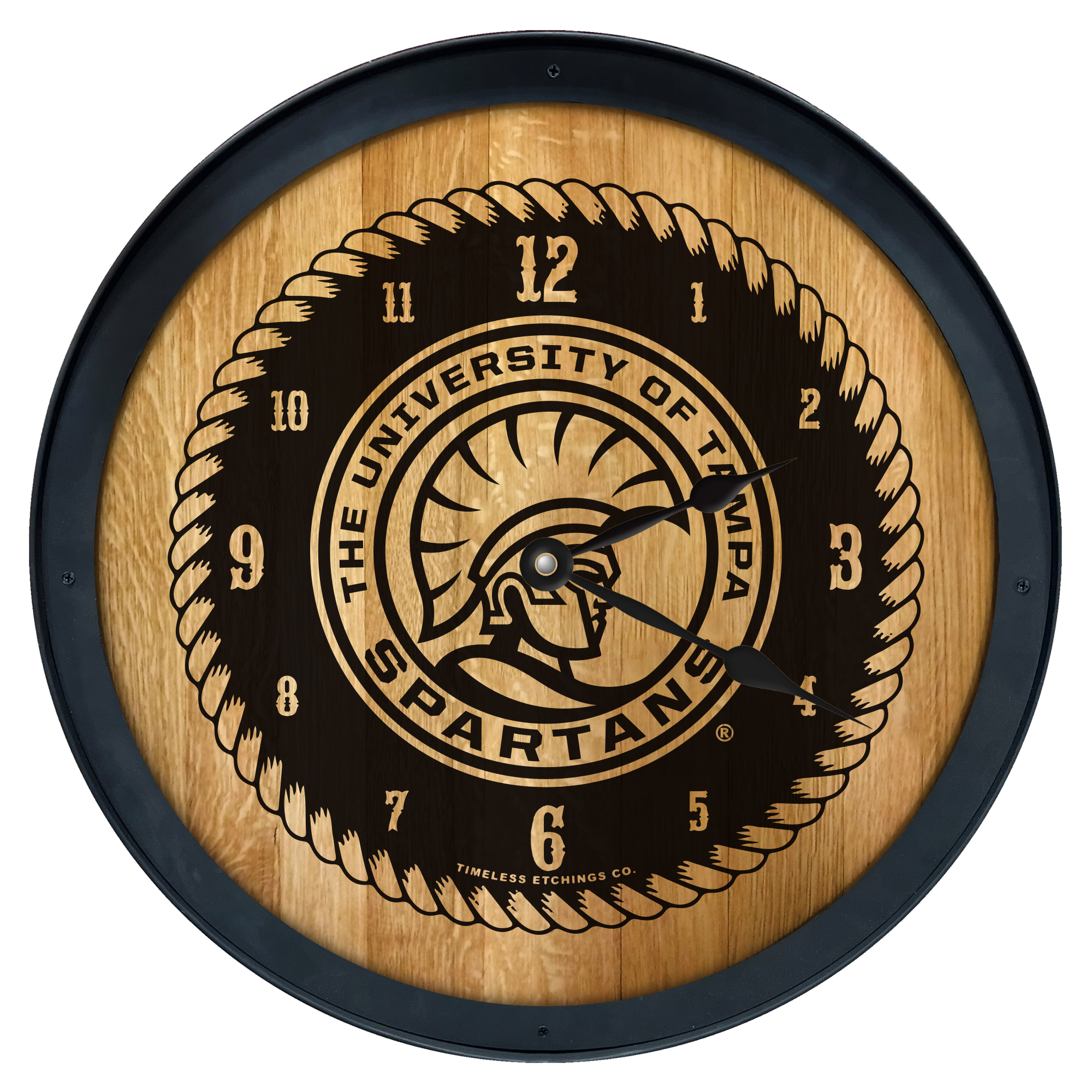 Brown University of Tampa Spartans 2' Barrelhead Clock