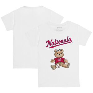 Toddler Tiny Turnip White Washington Nationals Girl Teddy T-Shirt