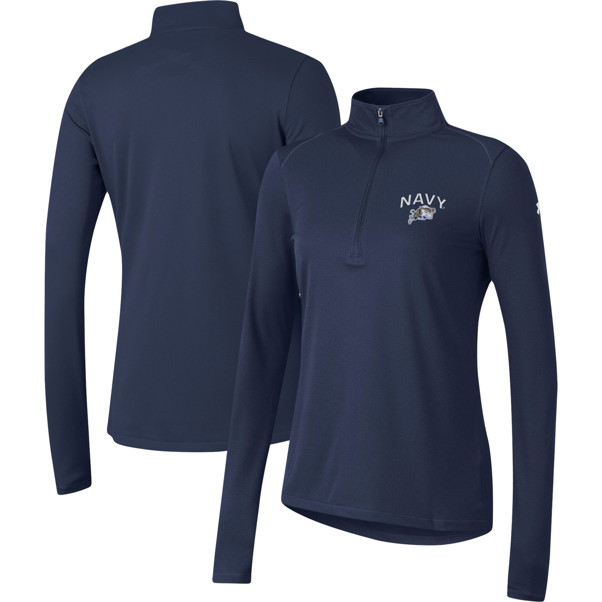 Women's Under Armour Navy Navy Midshipmen Tech Mesh Quarter-Zip Top