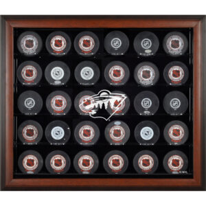 Minnesota Wild 30-Puck Brown Display Case