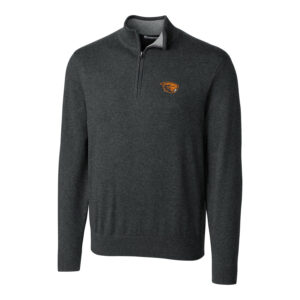Men's Cutter & Buck Heather Charcoal Oregon State Beavers Big & Tall Lakemont Half-Zip Jacket