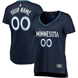 Women's Fanatics Navy Minnesota Timberwolves Fast Break Custom Jersey - Icon Edition