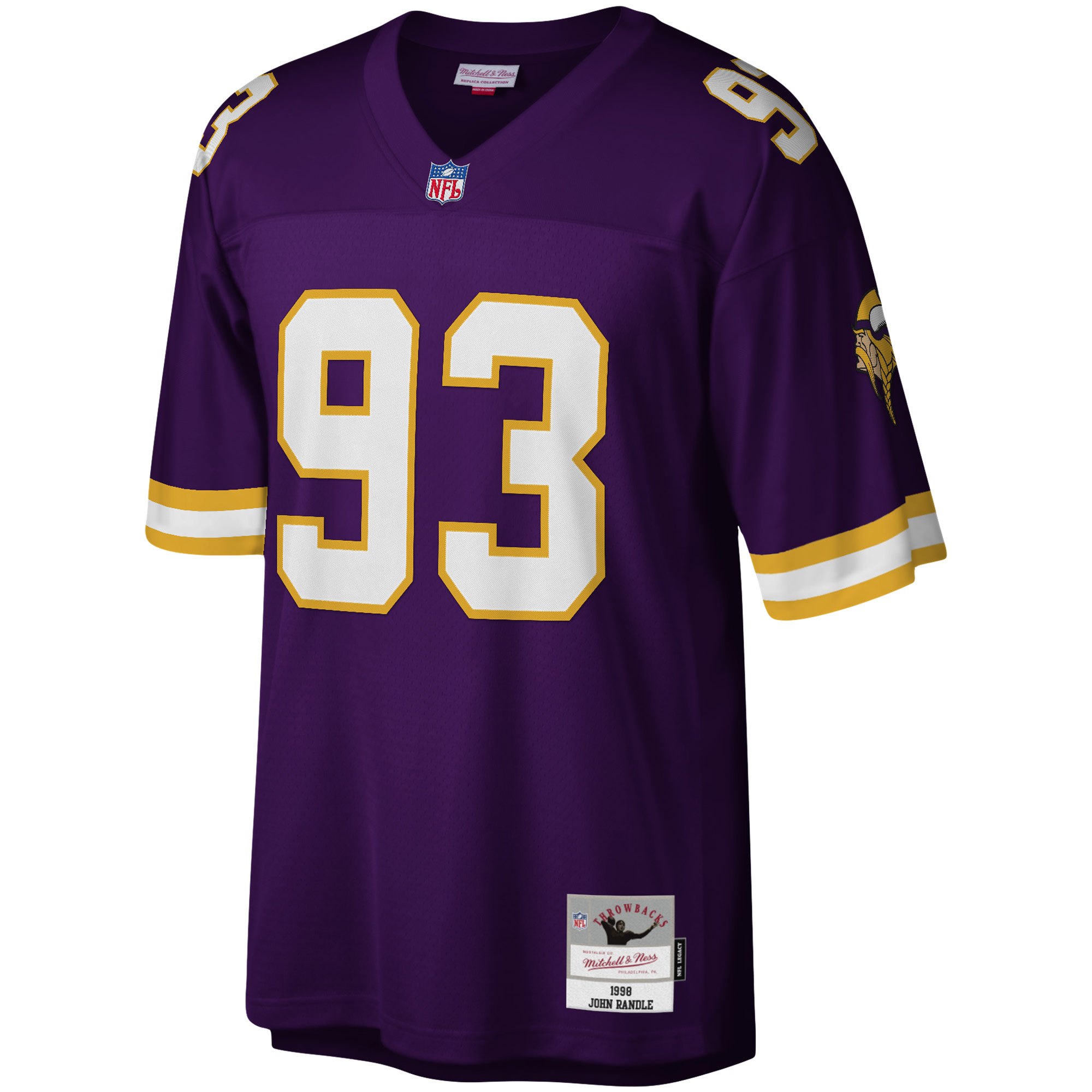 Men's Mitchell & Ness John Randle Purple Minnesota Vikings Legacy Replica Jersey - Image 3