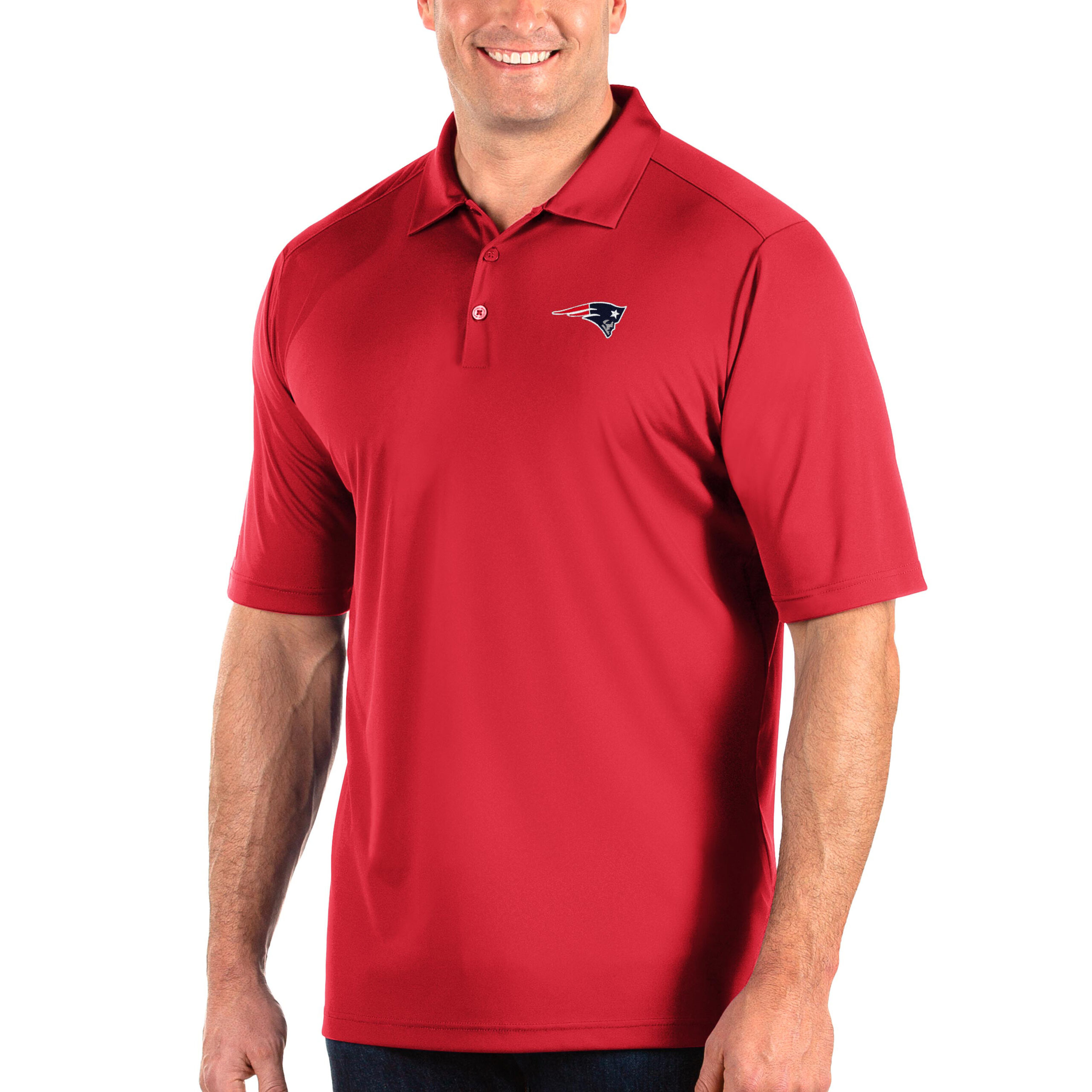 Men's Antigua Red New England Patriots Tribute Big & Tall Polo