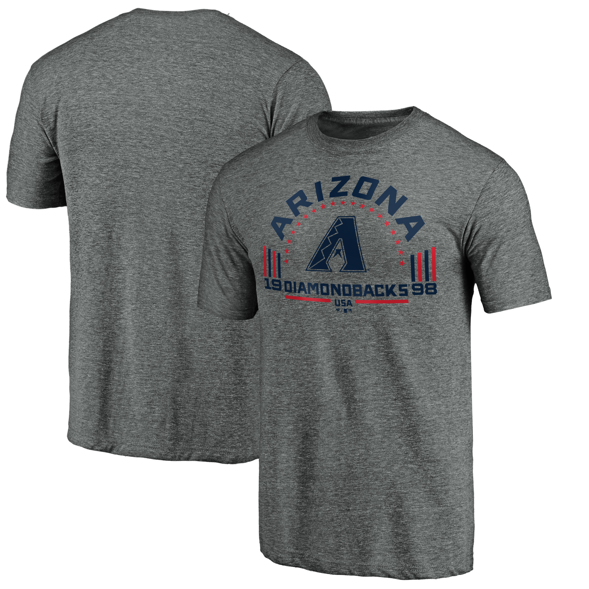 Men's Gray Arizona Diamondbacks Team Freedom Tri-Blend T-Shirt