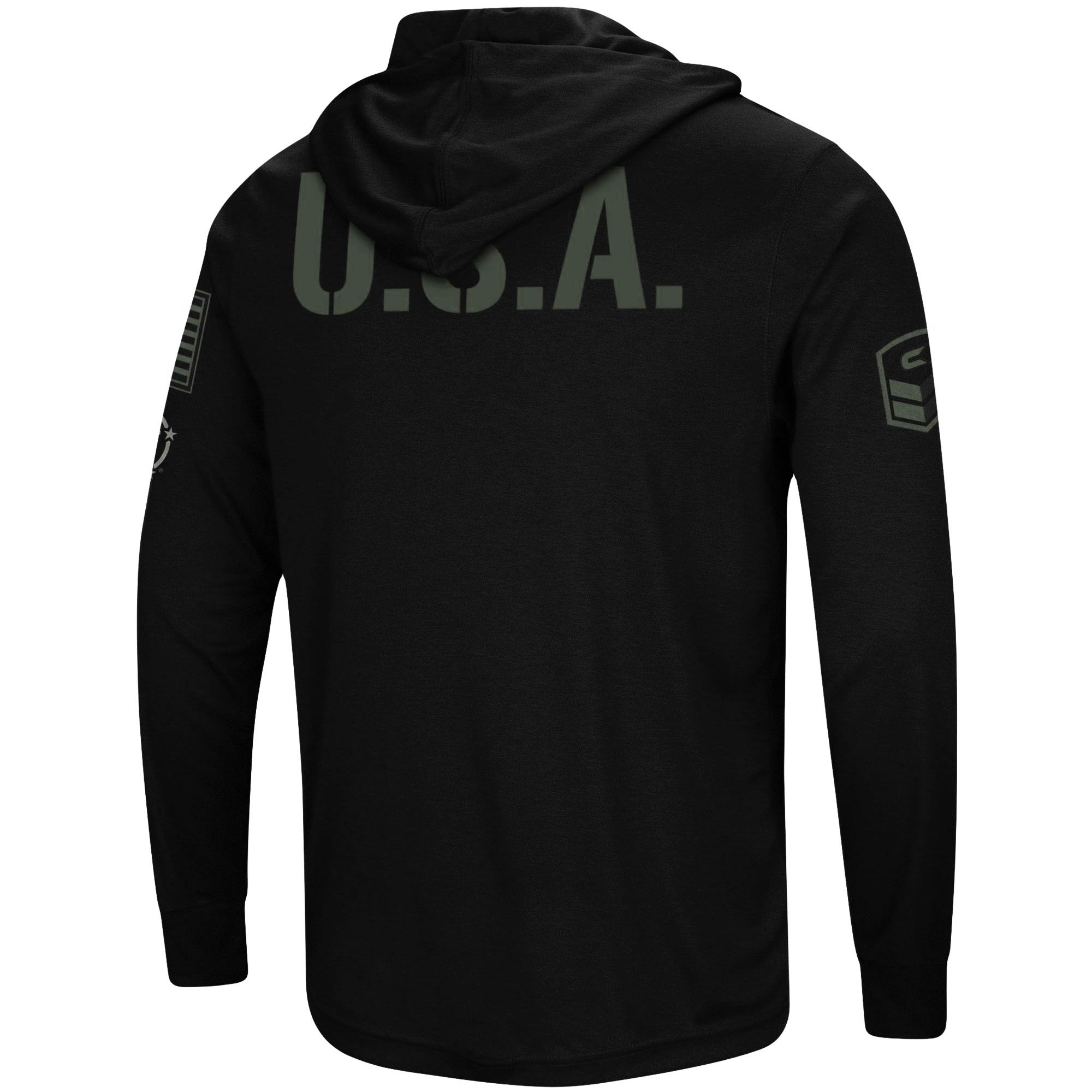 Men's Colosseum Black Iowa Hawkeyes OHT Military Appreciation Hoodie Long Sleeve T-Shirt - Image 9