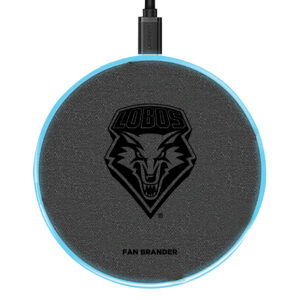 Gray New Mexico Lobos 15W Laser Etched Wireless Charging Base