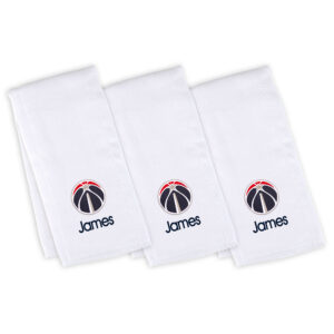 Infant White Washington Wizards Personalized Burp Cloth Three-Pack