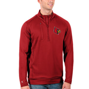 Men's Antigua Red Louisville Cardinals Generation Half-Zip Pullover Jacket