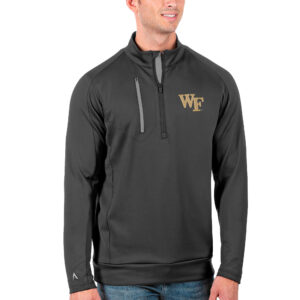 Men's Antigua Charcoal/Silver Wake Forest Demon Deacons Generation Half-Zip Pullover Jacket